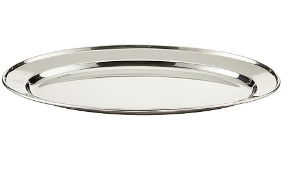 Winco OPL-14 Stainless Steel Oval Platter, 13.63-Inch by 8.75-Inch home decor holiday Christmas silver platter tray  

 #LTKHoliday #LTKHome