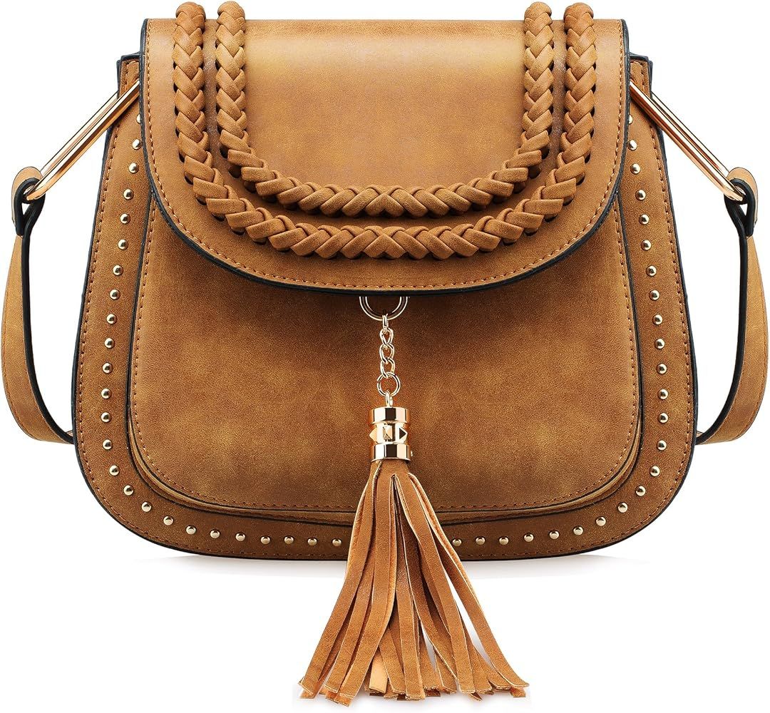 Tom Clovers Crossbody Bags for Women Vintage Tassel Saddle Shoulder Bag Sling Bag Shopping Travel... | Amazon (US)