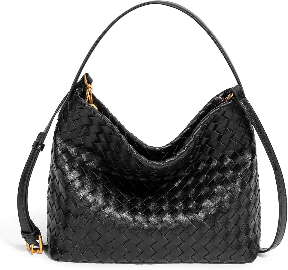 Woven Tote Bag for Women Designer Shoulder Handbag Leather Top Handle Hobo Purses | Amazon (US)