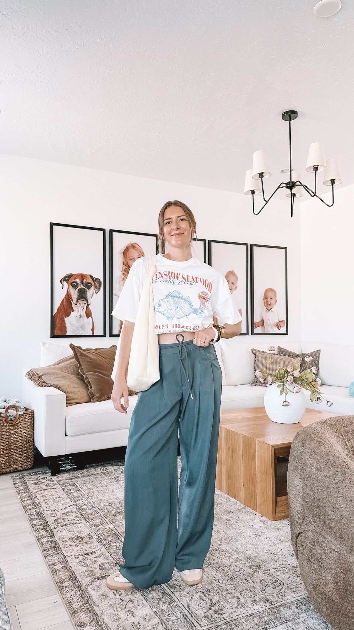 The cutest summer outfit ☀️ trousers: small (I’m 5’8”), tee:  medium (it’s tucked for a cropped look),  purse: comes in lots of colors!

#LTKgrwm #LTKootd #LTKmomlife