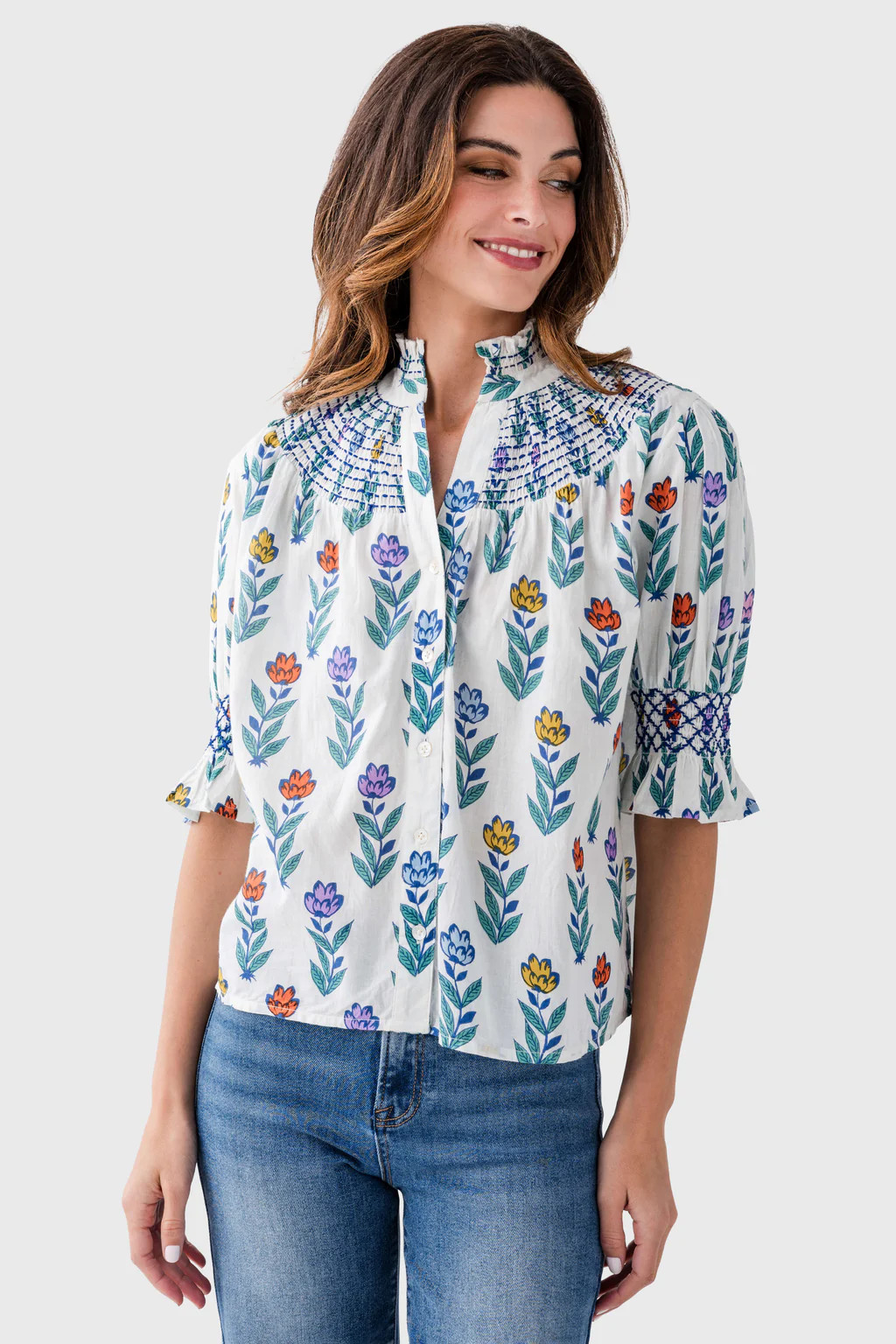 THML Tulip Print Top | Social Threads