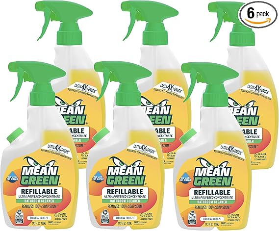 Mean Green Refillable Ultra Powered Concentrate Bathroom Cleaner, Tropical Breeze, 14.3 Ounce, 6 ... | Amazon (US)