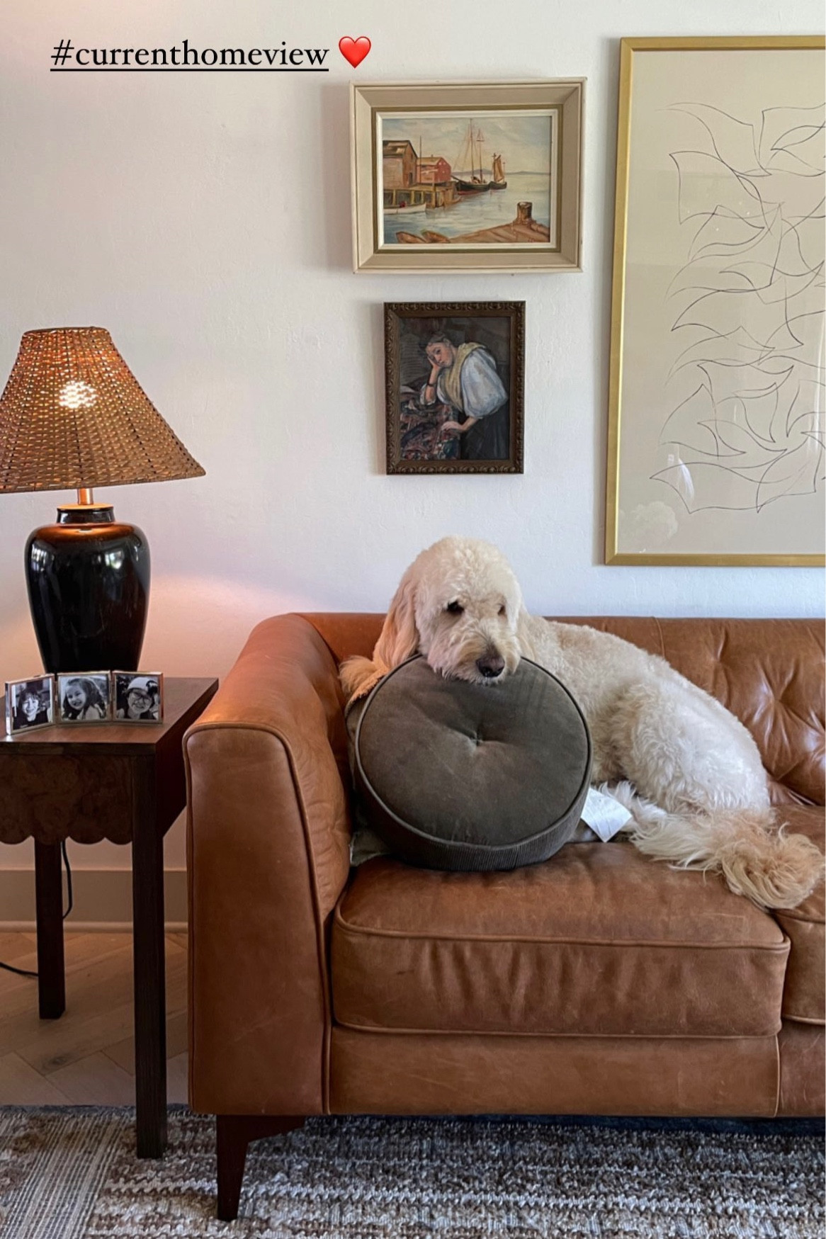 His favorite spot in the living room and my favorite view 😍
-
Home decor. Living room decor. Leather sofa. Table lamp. Wall art. Pillow. Velvet pillow. Amazon finds. 

#LTKhome #LTKunder100 #LTKFind