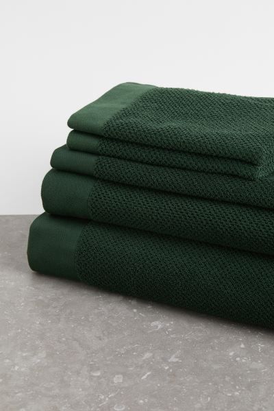 Cotton Terry Hand Towel - Dark green - Home All | H&M US | H&M (US + CA)