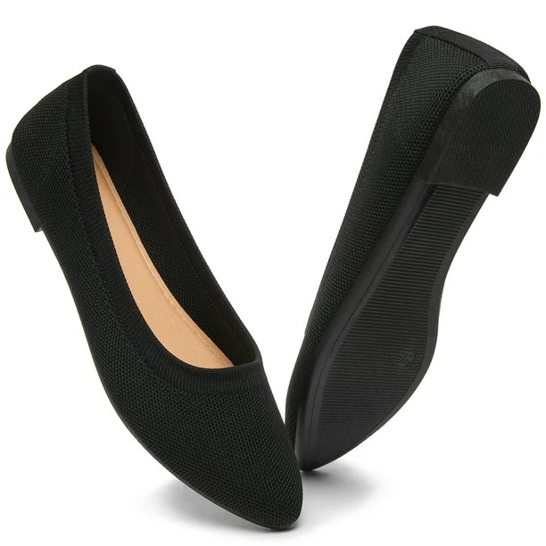 AomaisAOMAIS Women's Ballet Flats Pointed Toe Flats Mesh Slip On Shoes Fashion Lady shoes Classic... | Walmart (US)
