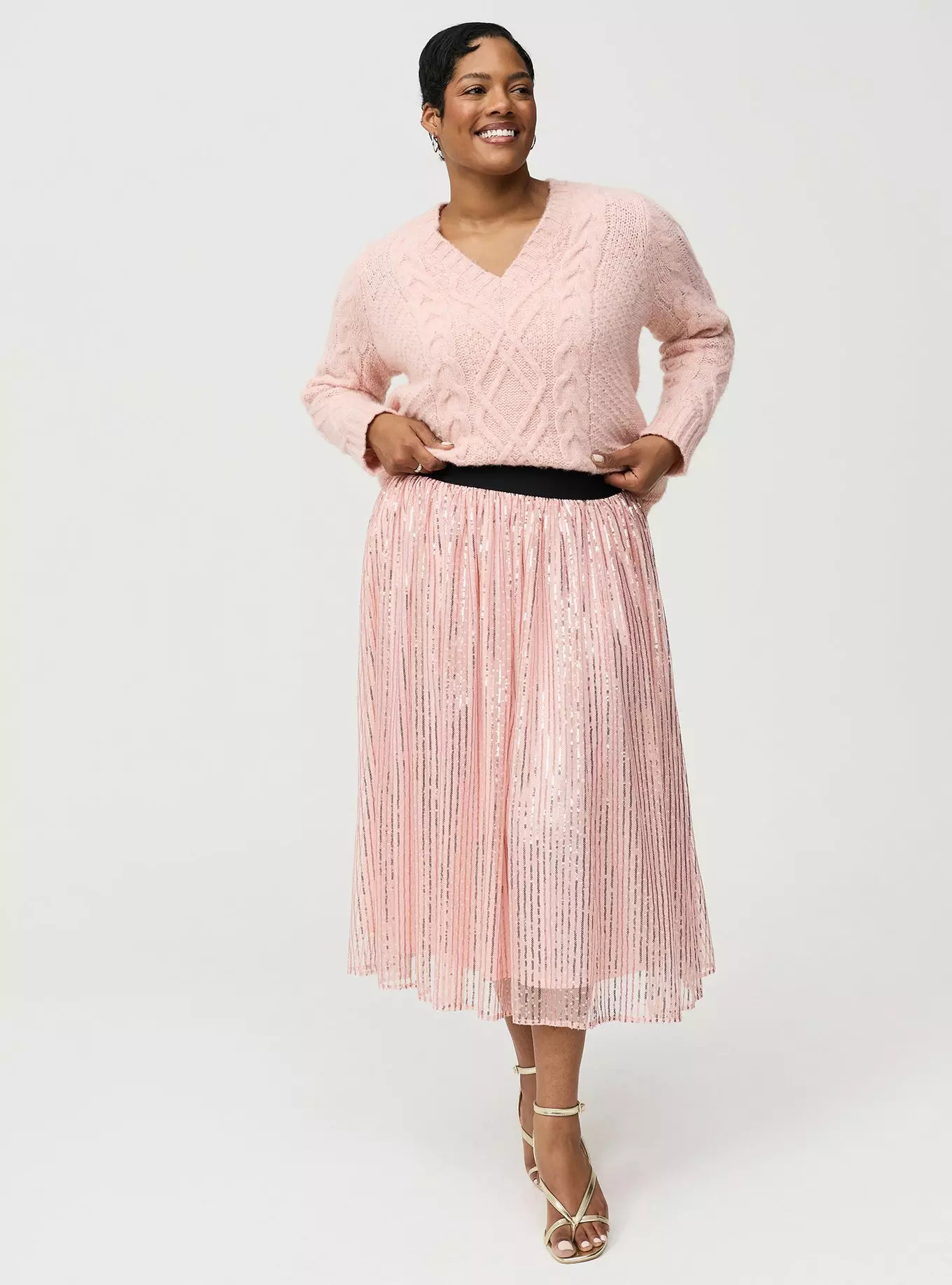 Pleated Sequin Tea Length Skirt | Torrid (US & Canada)