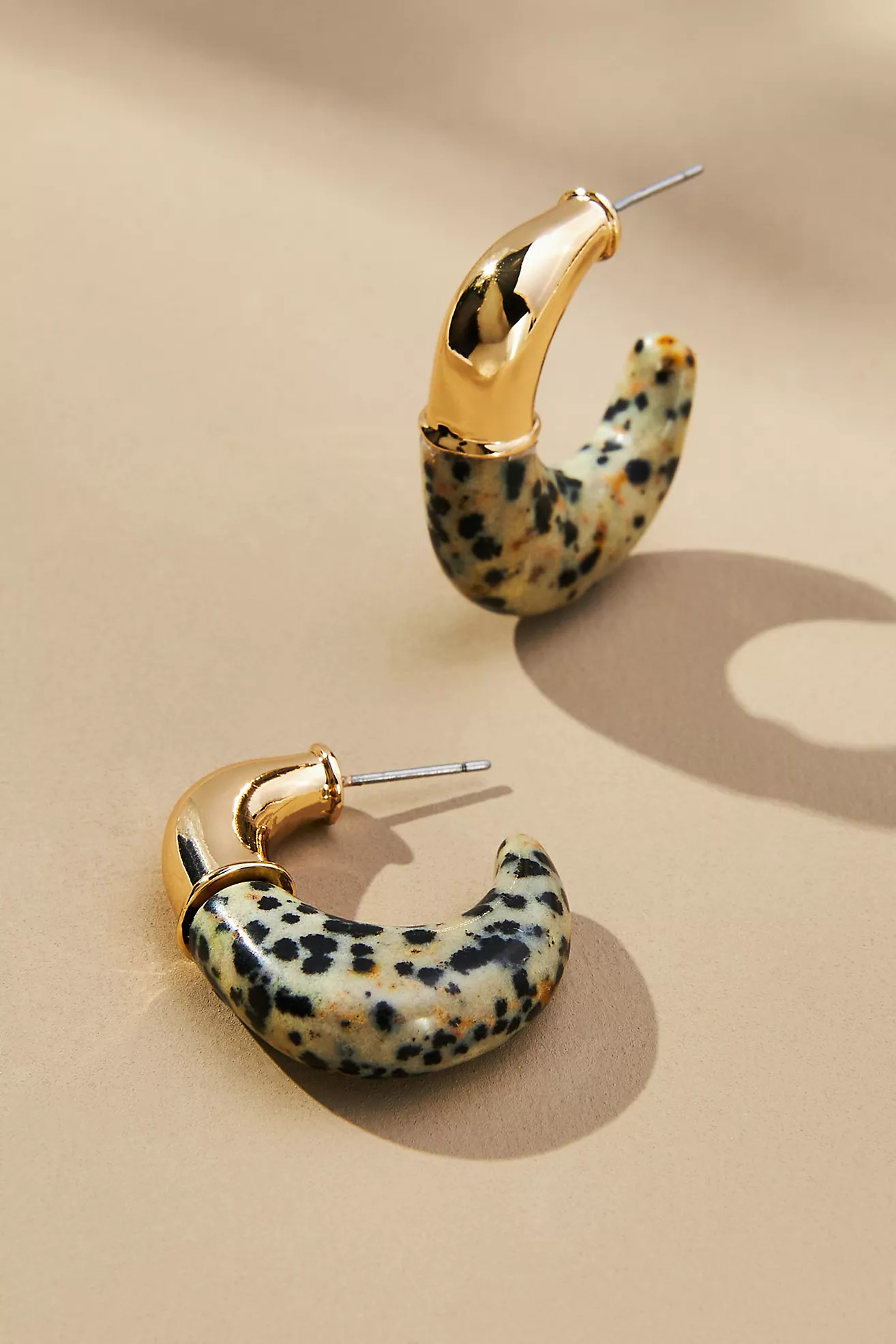 Medium Stone Square Huggie Earrings | Anthropologie (US)