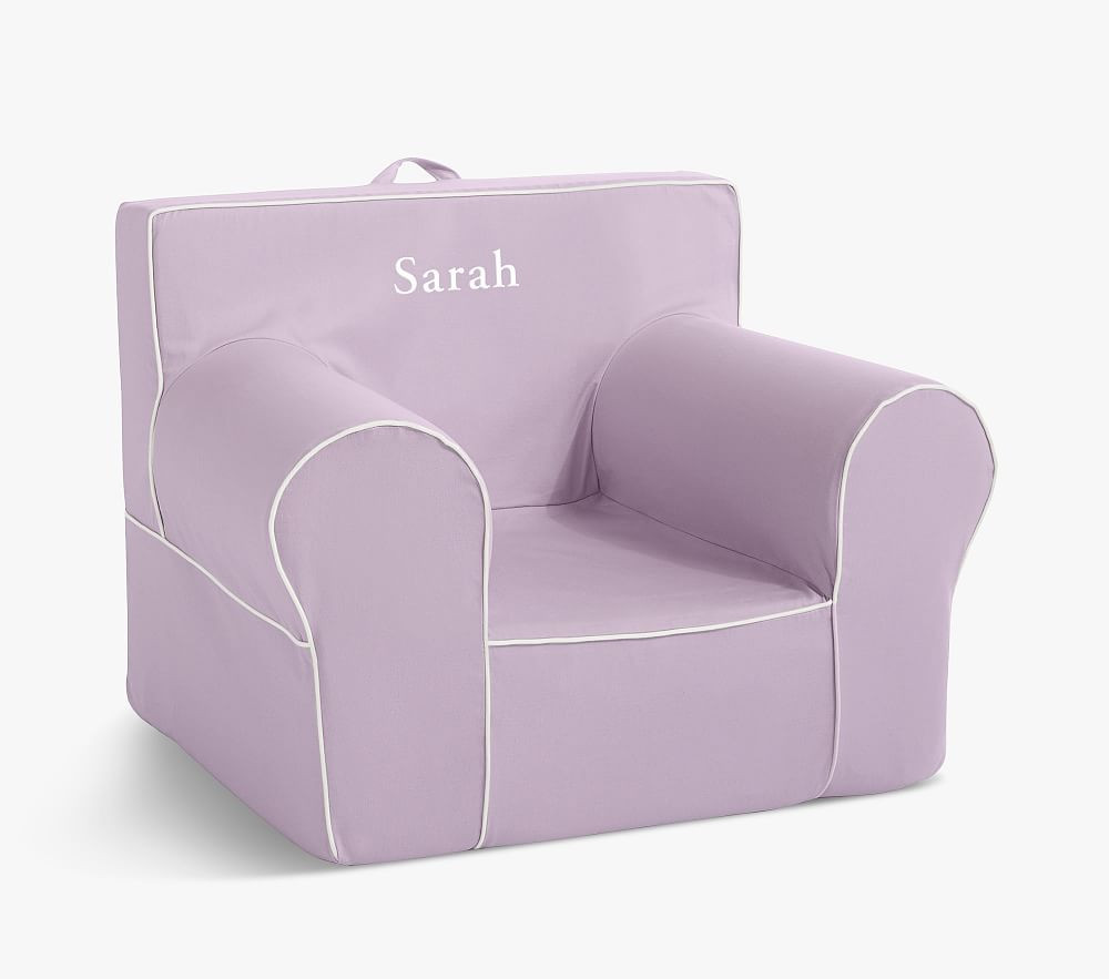 Oversized Anywhere Chair(R), Light Lavender with White Piping | Pottery Barn Kids