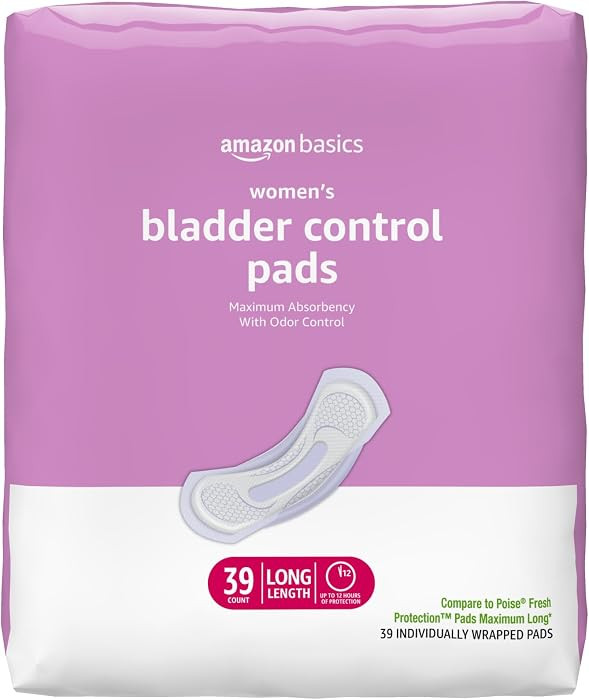 Amazon Basics Incontinence Pads for Women, Postpartum, Long, Maximum Absorbency, Bladder Control,... | Amazon (US)