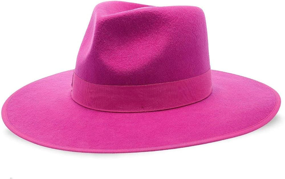 Walrus Hats Capri Pink Wide Brim Wool Felt Fedora Hat | Amazon (US)