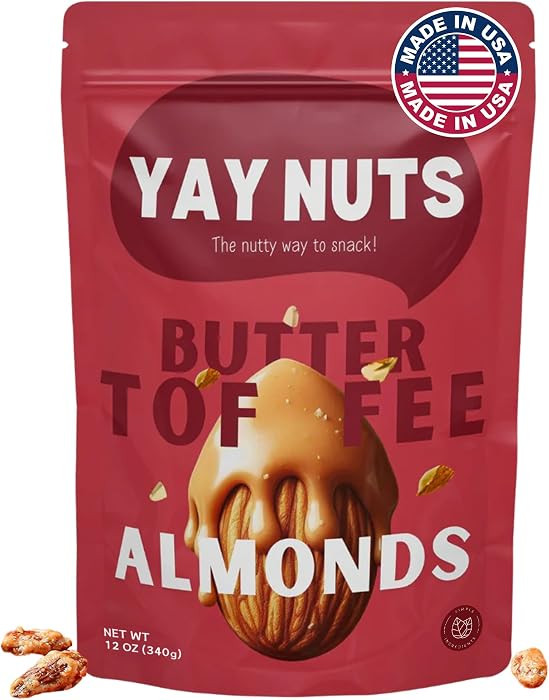 YAY NUTS Butter Toffee Almonds, 12 OZ | Amazon (US)