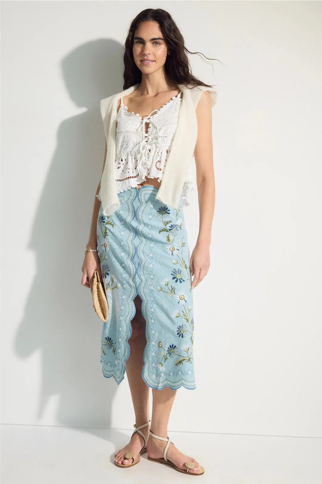 Sea New York Audra Embroidery Skirt | Rent the Runway