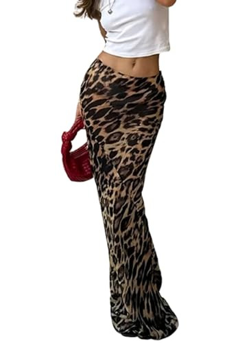 OCUH Leopard Print Mini Skirt - Vintage Y2K Animal Print (Leopaard-L,L,Large) | Amazon (US)
