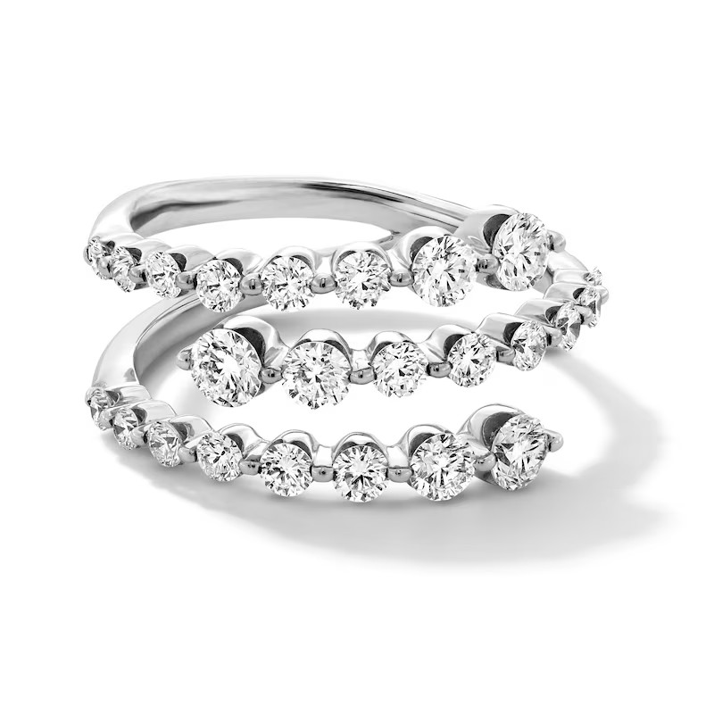 Lab-Grown Diamond Split Bypass Ring1-1/4 CT. T.W.·Sterling Silver (F/VS2) | Zales
