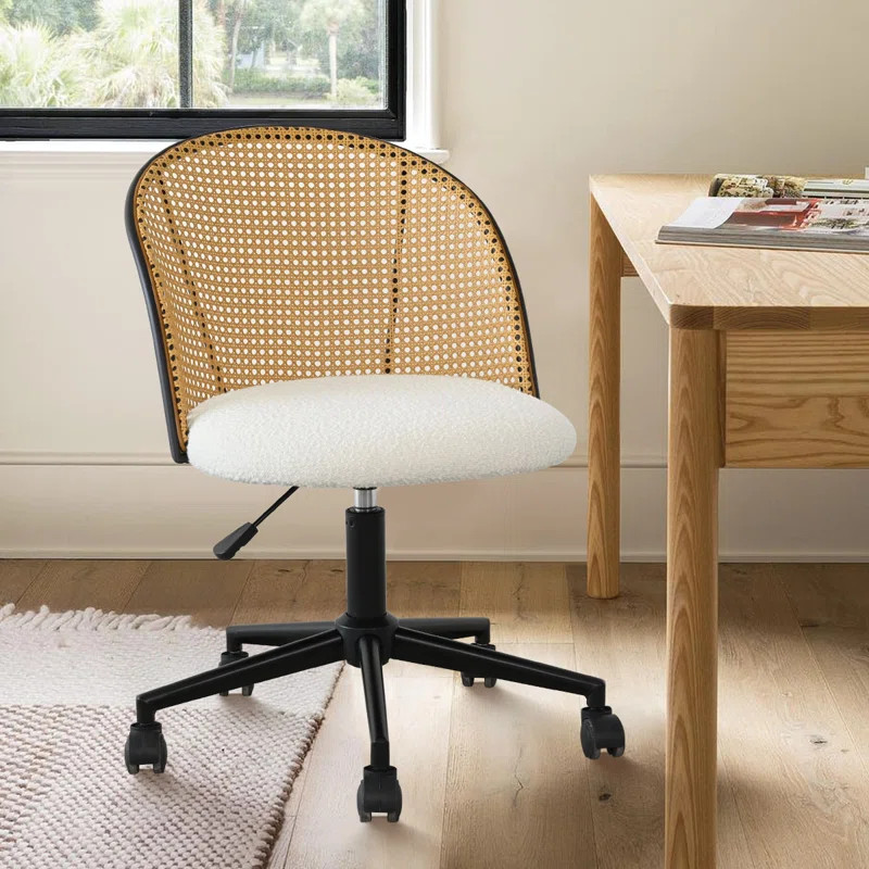 Bay Isle Home™ Boucle Rattan Task Chair & Reviews | Wayfair | Wayfair North America