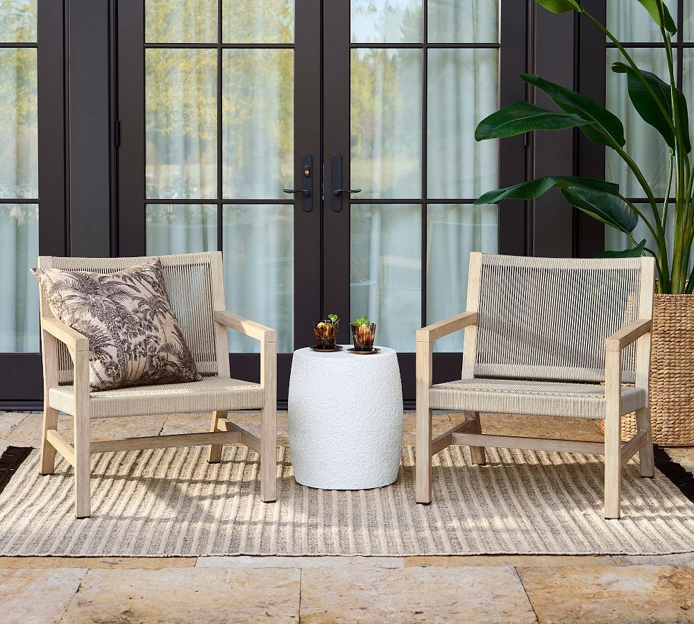 Indio Coastal Outdoor Lounge Chair, Set of 2 | Pottery Barn (US)