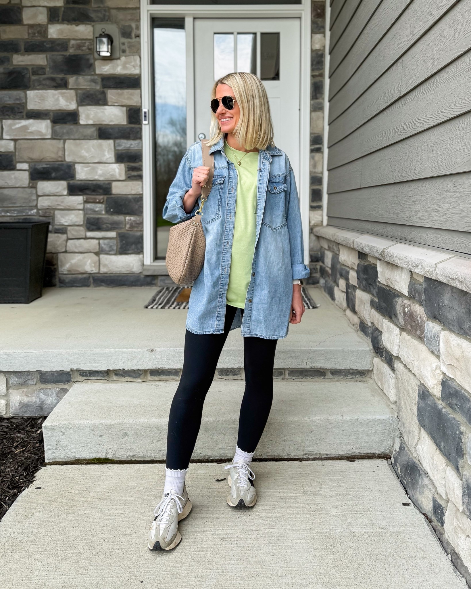 What I wore last week! It’s a great sports mom outfit! 
Denim shirt- xs
Green t-shirt- small
Leggings- xs


#LTKOver40 #LTKootd #LTKPetite