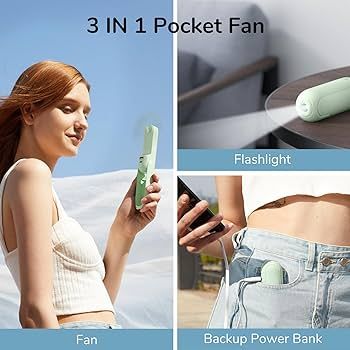 JISULIFE Handheld Mini Fan, 3 IN 1 Hand Fan, USB Rechargeable Small Pocket Fan [12-19 Working Hou... | Amazon (US)