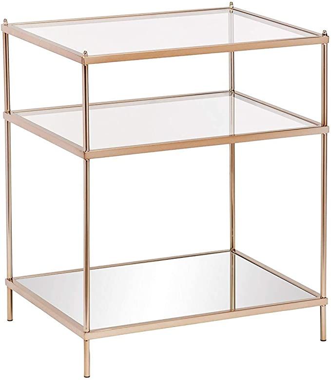 Southern Enterprises Knox Glam Mirrored, Side Table, Gold | Amazon (US)