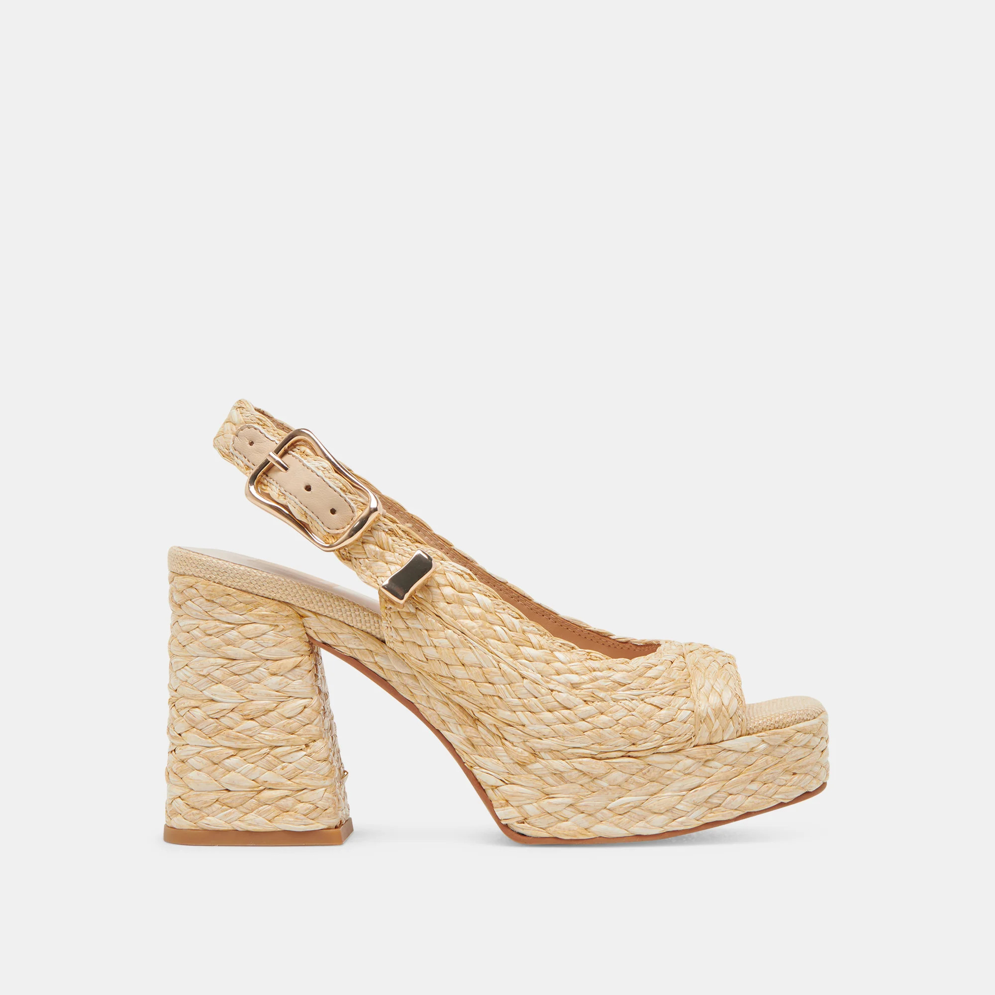Flores Heels Natural Raffia | DolceVita.com