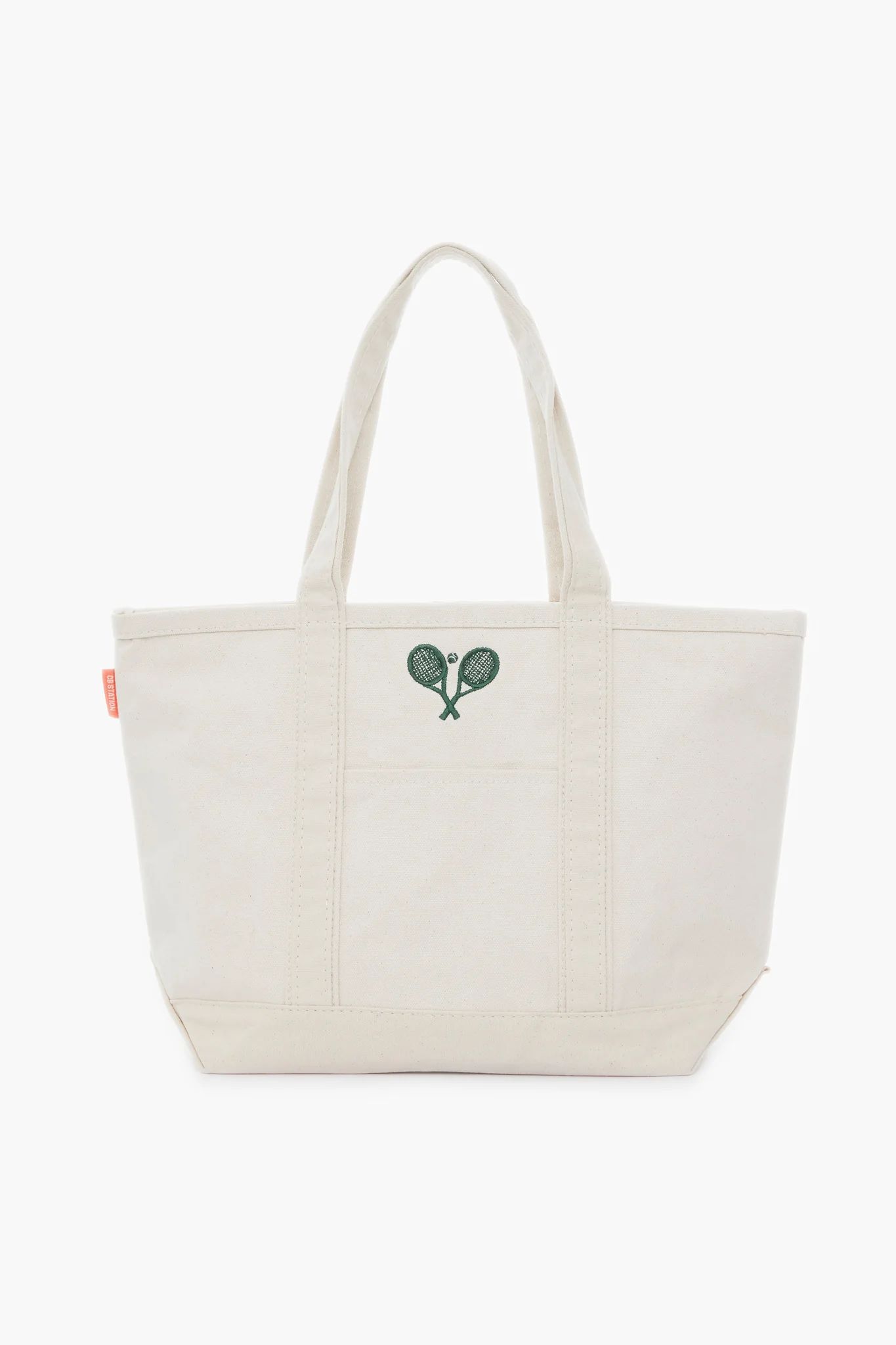 Natural Embroidered Tennis Racket Boat Tote | Tuckernuck (US)