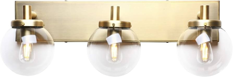 Pathson 3 Lights Vintage Wall Sconces, Industrial Bathroom Vanity Lights, Globe Wall Lamp Fixtures f | Amazon (US)