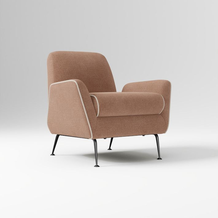 Kip Flare Arm Chair With Contrast Piping | West Elm (US)