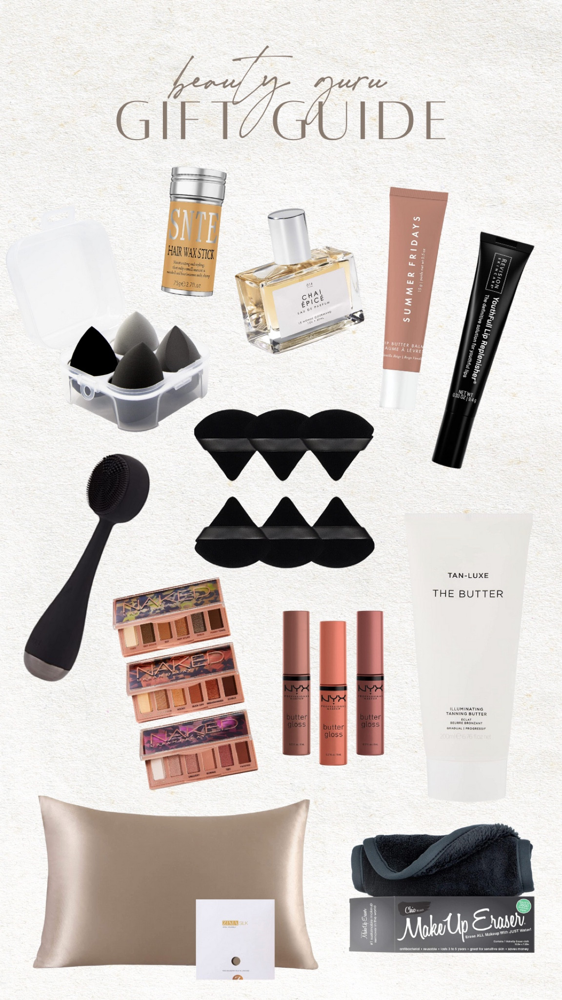 HOLIDAY GIFT GUIDE for the beauty guru ✨
Linking a few of my personal favs + a few things on my wishlist! 

— The NYX Butter Glosses are an everyday nude lip staple.
— The PMD facial cleansing device has really changed my skin care game. It removes any leftover makeup & helps open pores for my skin care products after cleansing. 
— This perfume is my all-time favorite. It was actually my best-selling product in 2020, and I’ve just gone back to my true love. I’ve never gotten more compliments on a scent!
— I’ve posted about the tanning body butter before. It’s the only tanning lotion that I use anymore. So smooth, shimmery and natural-looking. Love!
— The hair wax stick is a game-changer for the slicked back bun look. I swear it’s the key to the “clean girl aesthetic” & locks down flyaways like a dream. 

#beauty #sephora #holidaygiftguide #giftguide #skincare #selftanning #selftanner #nudelip #perfume #beautyblender #amazonfavorites #amazonbeauty 

#LTKbeauty #LTKSeasonal #LTKHoliday