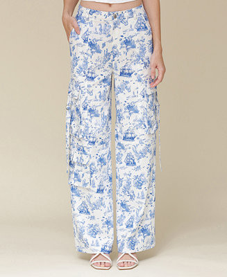 Avec Les Filles Women's Oceanic-Print Wide-Leg Cargo Pants - Macy's | Macy's