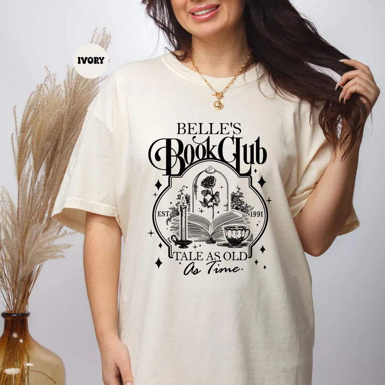 Belles Book Shop Comfort Colors Shirt, Tale as Old as Time Tshirt , Princess Shirts, Belle Prince... | Etsy (US)