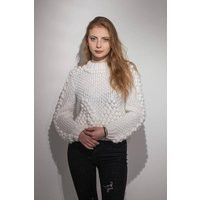 White Cable Knit Sweater, Chunky Knitted Pullover, Bride Jumper | Etsy (US)