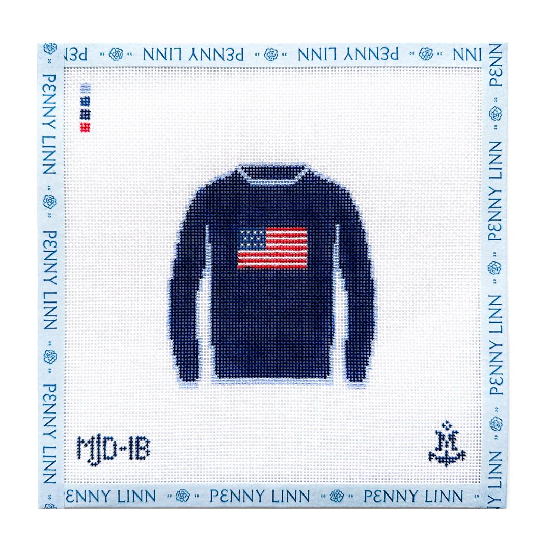 American Flag Sweater Navy | Penny Linn Designs