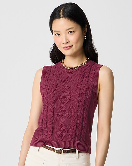 Cable-knit sweater-vest | J.Crew Factory
