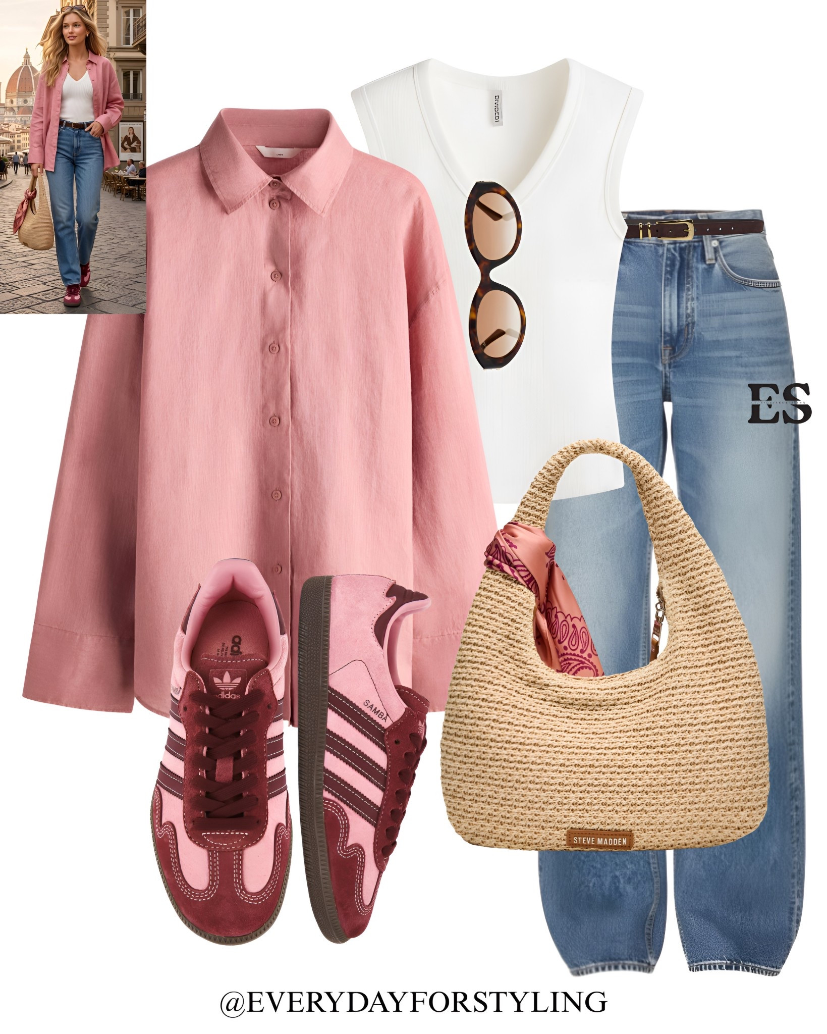 Pink Sambas, a raffia bag and zero effort — this is the outfit of the season 🌸

Adidas outfit ideas, Adidas Samba outfit, Adidas Tokyo sneakers, how to style Adidas, sneakers with jeans outfit, elevated sneaker style, spring sneaker outfits, jeans and sneakers women, chic sneaker outfits, Adidas Samba women, casual chic spring outfits, sneakers with blazer outfit, wide leg jeans sneakers, spring fashion 2025, elevated casual outfits, suede jacket outfit, pink linen shirt outfit, black blazer jeans outfit, best Adidas styles 2025, sneaker outfit inspiration women, spring style, summer outfit ideas, parisian fashion, old money style, summer outfits, summer outfit ideas, how to wear, what to wear, ways to style, everydayforstyling 

#zara #AdidasStyle #SneakerOutfits #SpringOutfitIdeas #EverydayForStyling​​​​​​​​​​​​​​​​

#LTKootd #LTKSeasonal #LTKTravel
