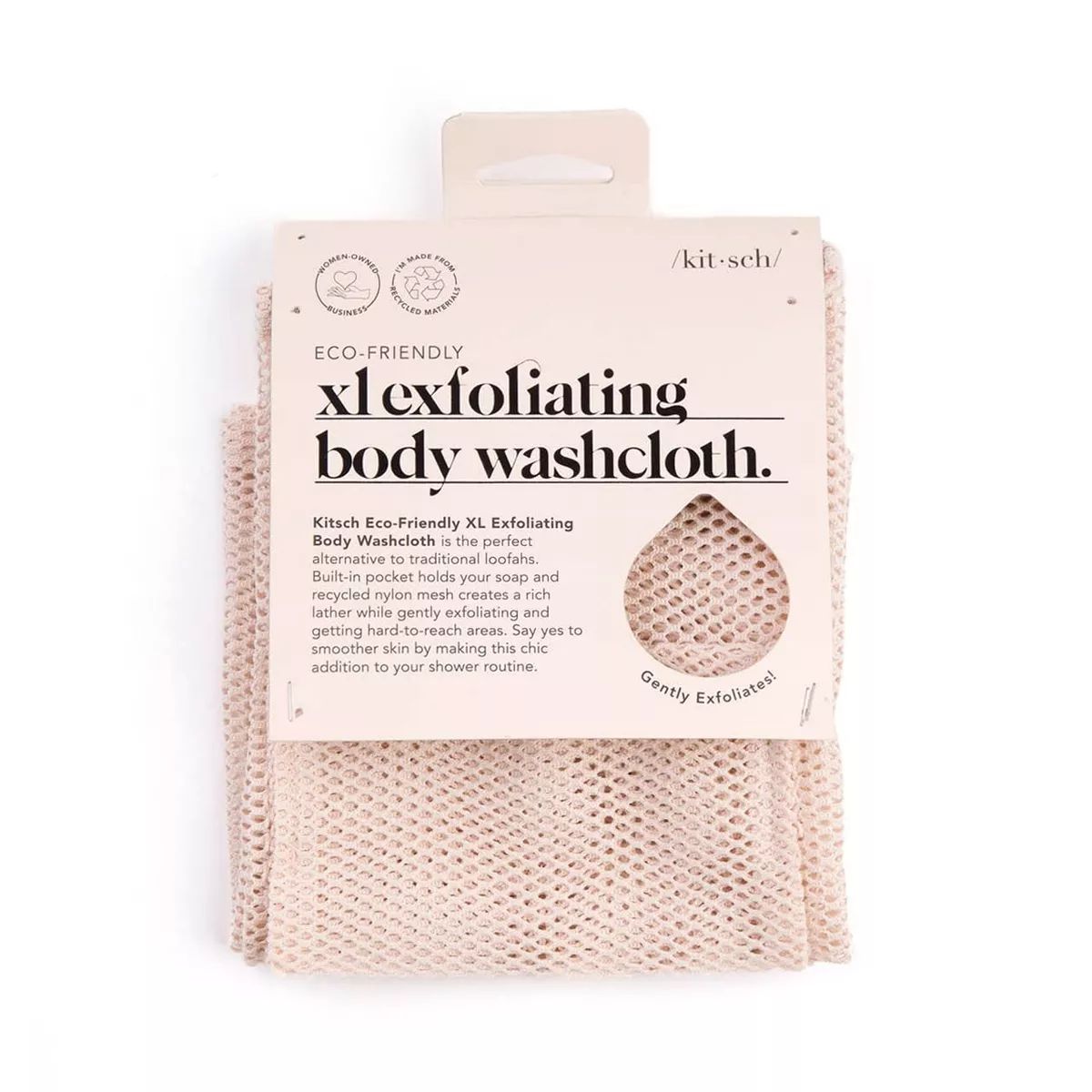 Kitsch XL Exfoliating Body Washcloth - Blush | Target