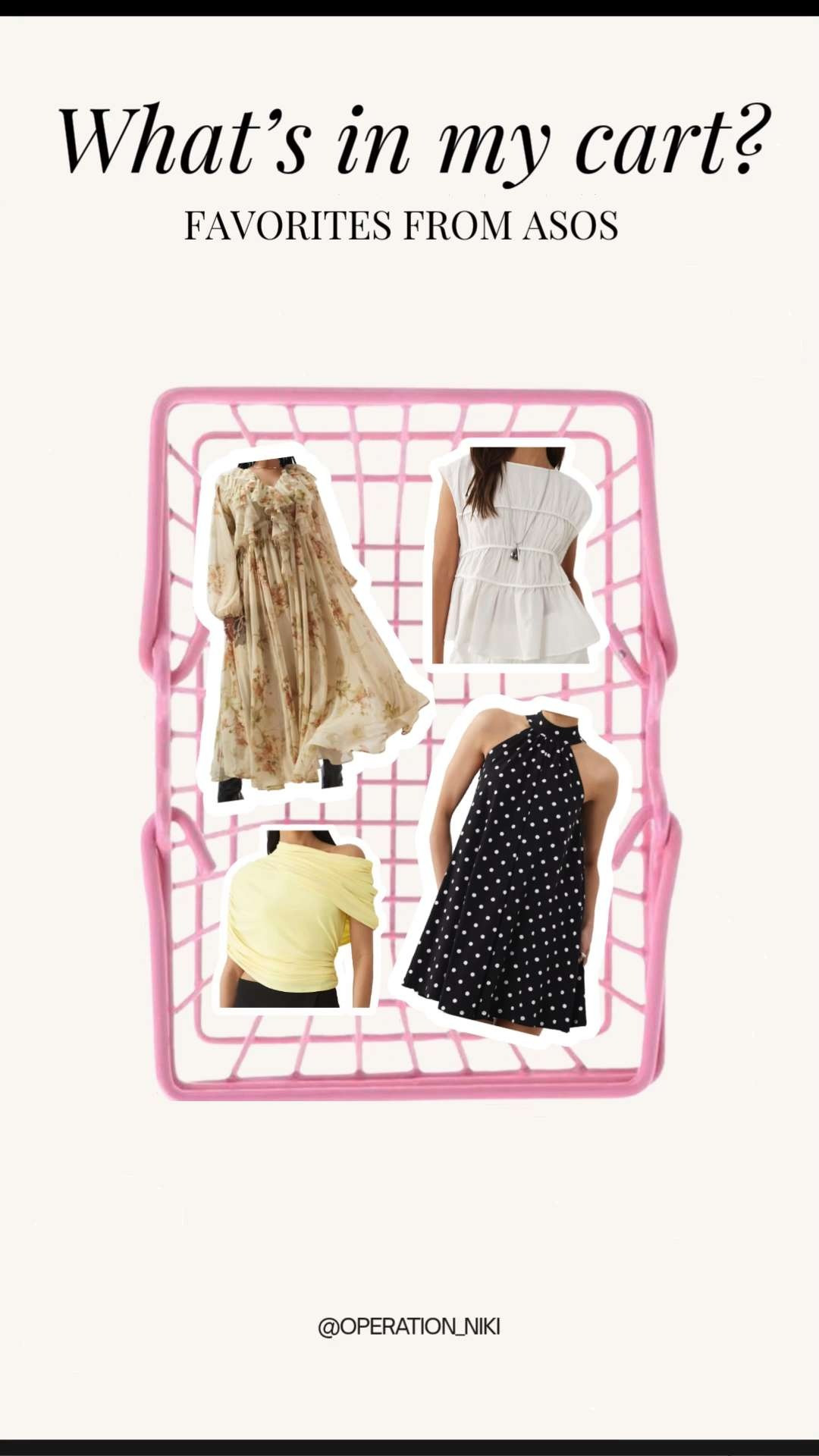 Wondering what’s in my ASOS cart? 🛒 I’m sharing my current favorites from ASOS.
This selection features versatile pieces like the gorgeous floral maxi dress, a classic white ruffle top, and the chic polka dot dress. These items are ideal for transitioning from spring to summer, offering effortless style for any occasion. Whether you're upgrading your daily rotation or packing for a trip, these summer fashion staples will make you feel effortlessly elegant. 🌸☀️
Follow for more @OPERATION_NIKI on IG, TikTok, & Facebook
#ASOSHaul #FashionFavorites #WhatInMyCart #SummerStyle #RomanticAesthetic #OperationNiki #OutfitInspo #VacationOutfits #ASOSDress #DailyOutfits #TransitionFashion #SpringStyle 

 #LTKootd