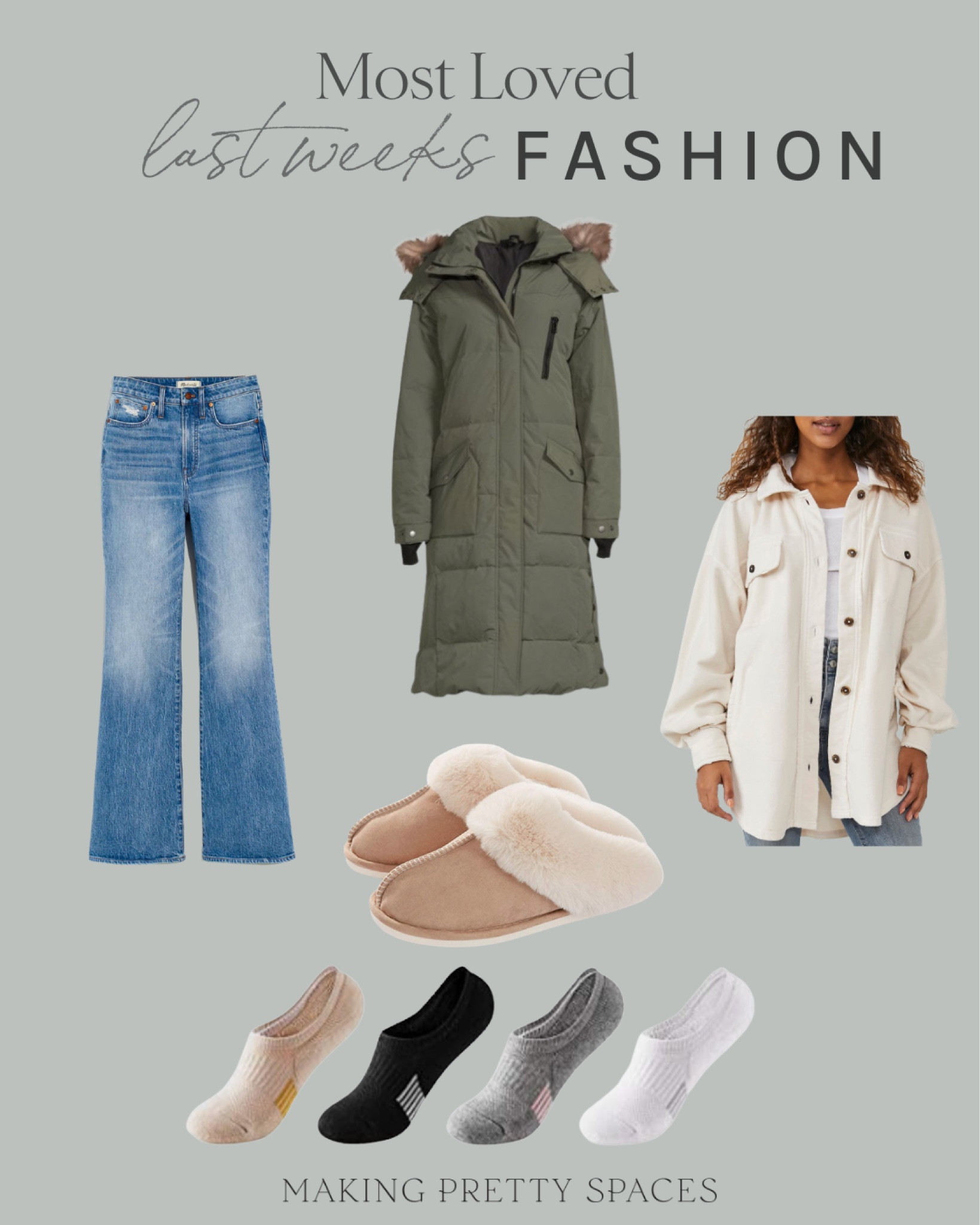 Shop last weeks most loved fashion!
Walmart, free people, Amazon, slippers, no show socks, blue jeans

#LTKshoecrush #LTKsalealert #LTKunder100