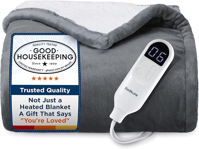 Bedsure Heated Blanket Throw Blanket - Fast Heating Electric Blanket with Over-Heat Protection, S... | Amazon (US)