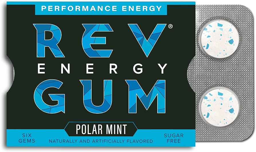 REV Gum Caffeine Energy Gum | Performance Energy 60mg of Caffeine per Gem | Polar Mint Sugar Free... | Amazon (US)