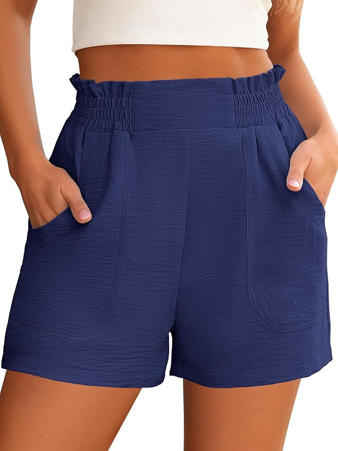 ANRABESS Shorts for Women Summer Casual Elastic High Waisted Wide Leg Cute Dressy 2026 Vacation B... | Amazon (US)