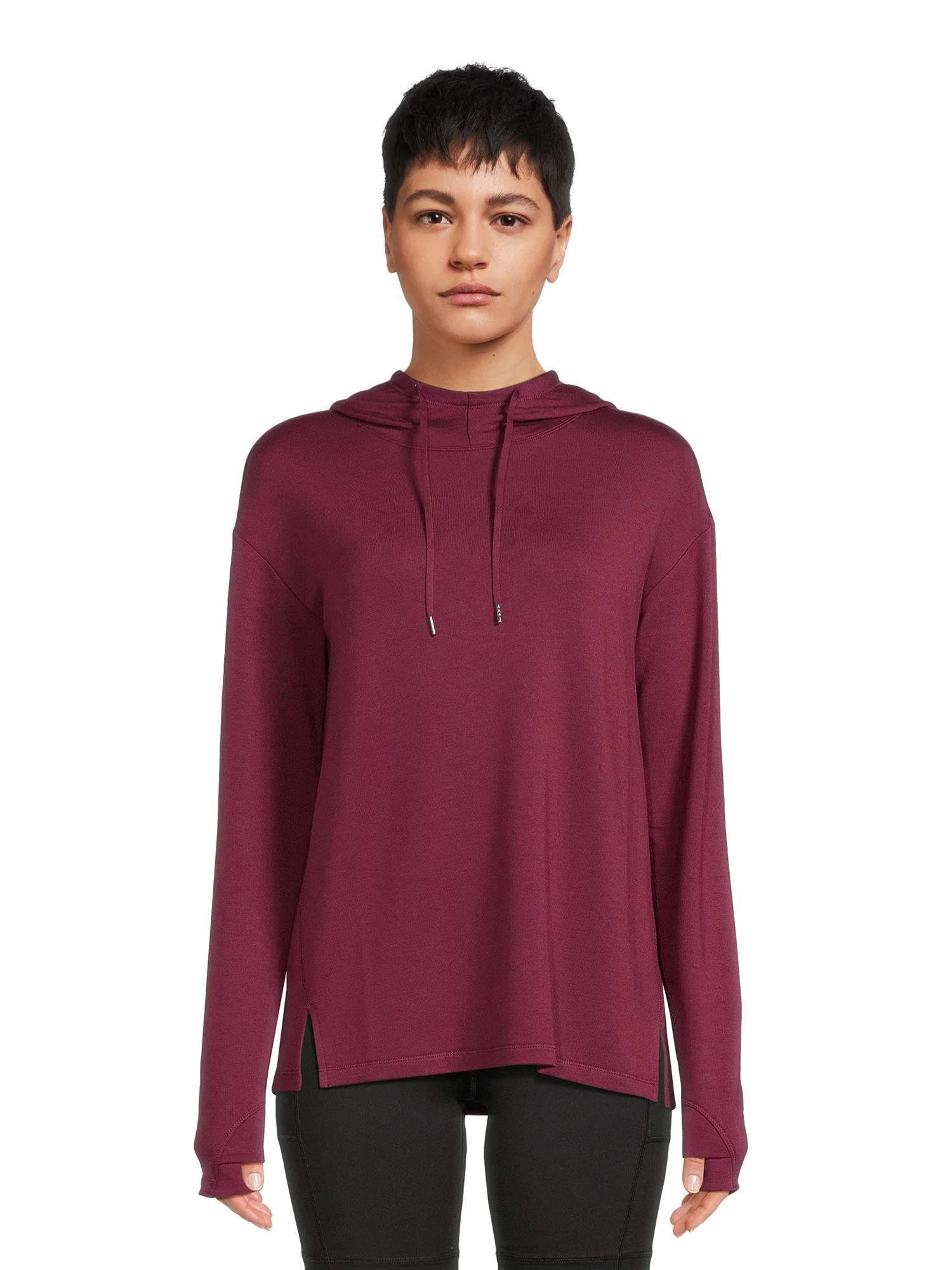 Athletic Works Women's French Terry Mock Neck Hoodie, Sizes XS-XXXL | Walmart (US)