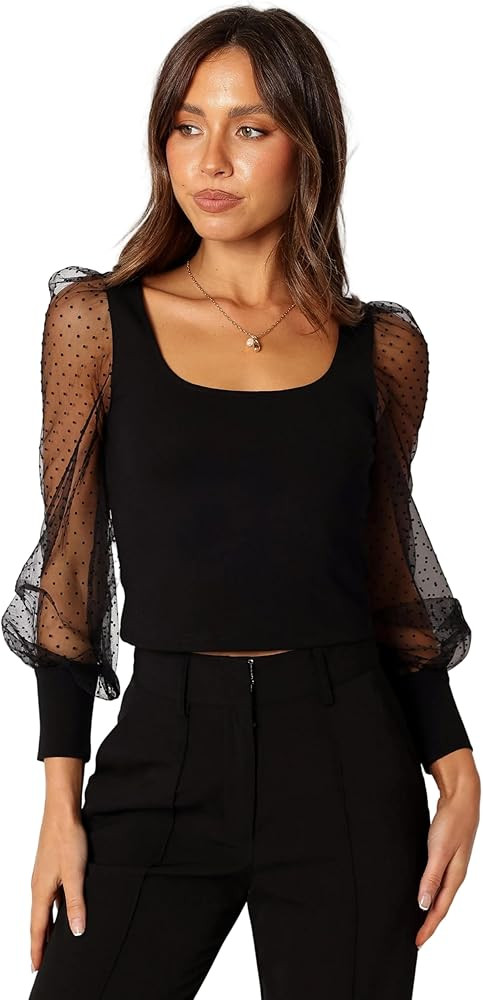 Petal & Pup Women's Wesson Sheer Sleeve Top | Amazon (US)