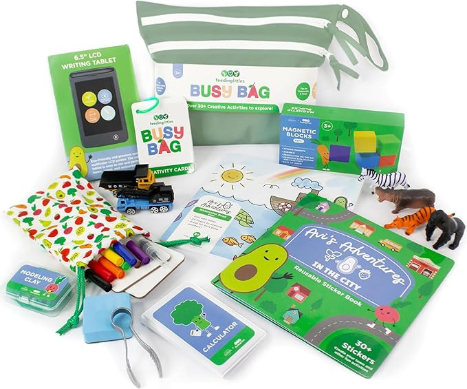 BapronBaby Feeding Littles Busy Bag (Sage) - Toddler Travel Activity Kit, Restaurant Activity Kit... | Amazon (US)