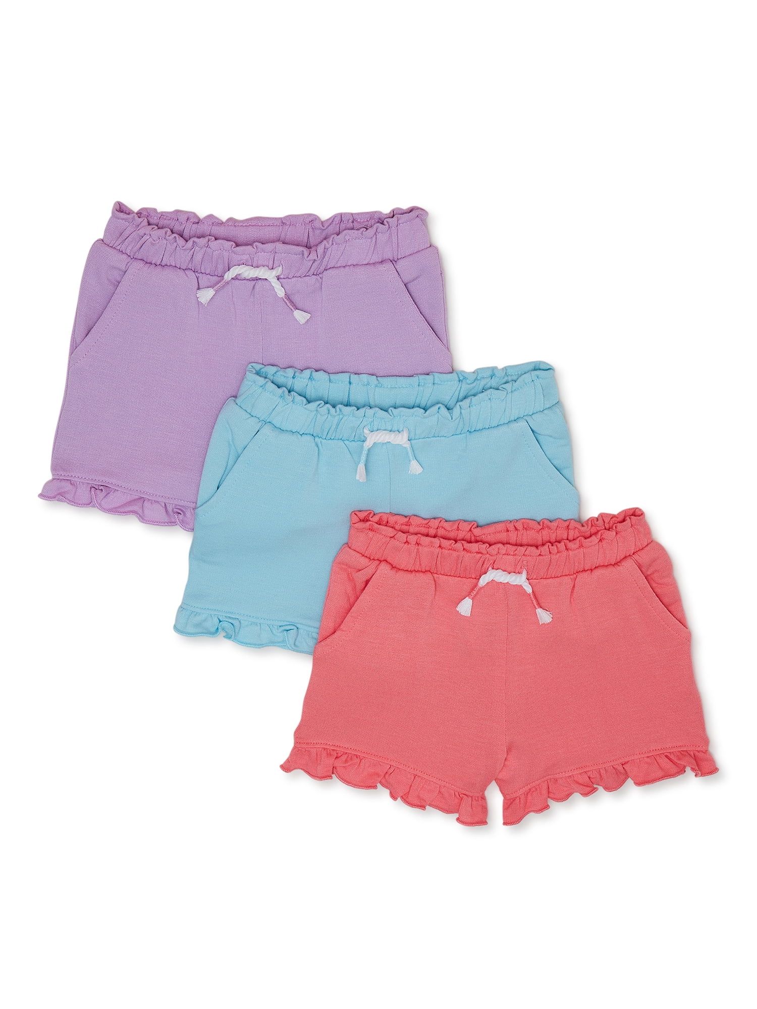 Garanimals Baby Girl Ruffle Shorts Multipack, 3-Pack, Sizes 0-24 Months | Walmart (US)