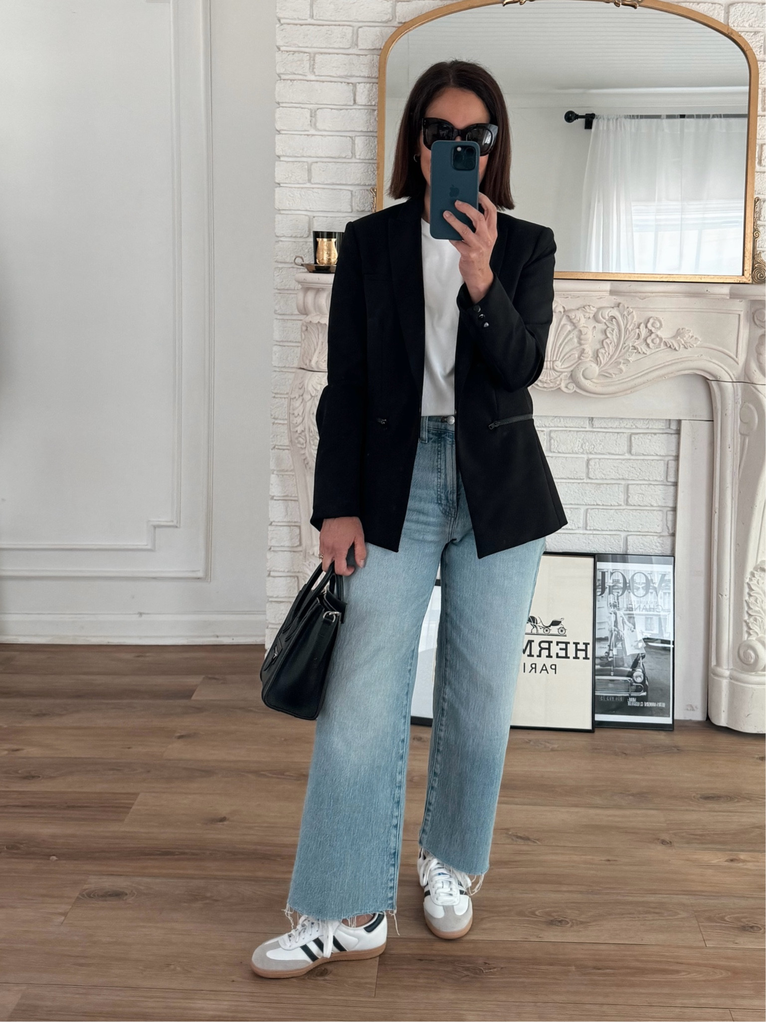 Spring Blazer
Veronica Beard Scuba Blazer/wearing size 6
Madewell Crop Denim/size down 
J.Crew Vintage Tee/wearing medium 
Adidas Samba/make sure to read size guide/ I am wearing size 5 

#LTKOver40 #LTKStyleTip