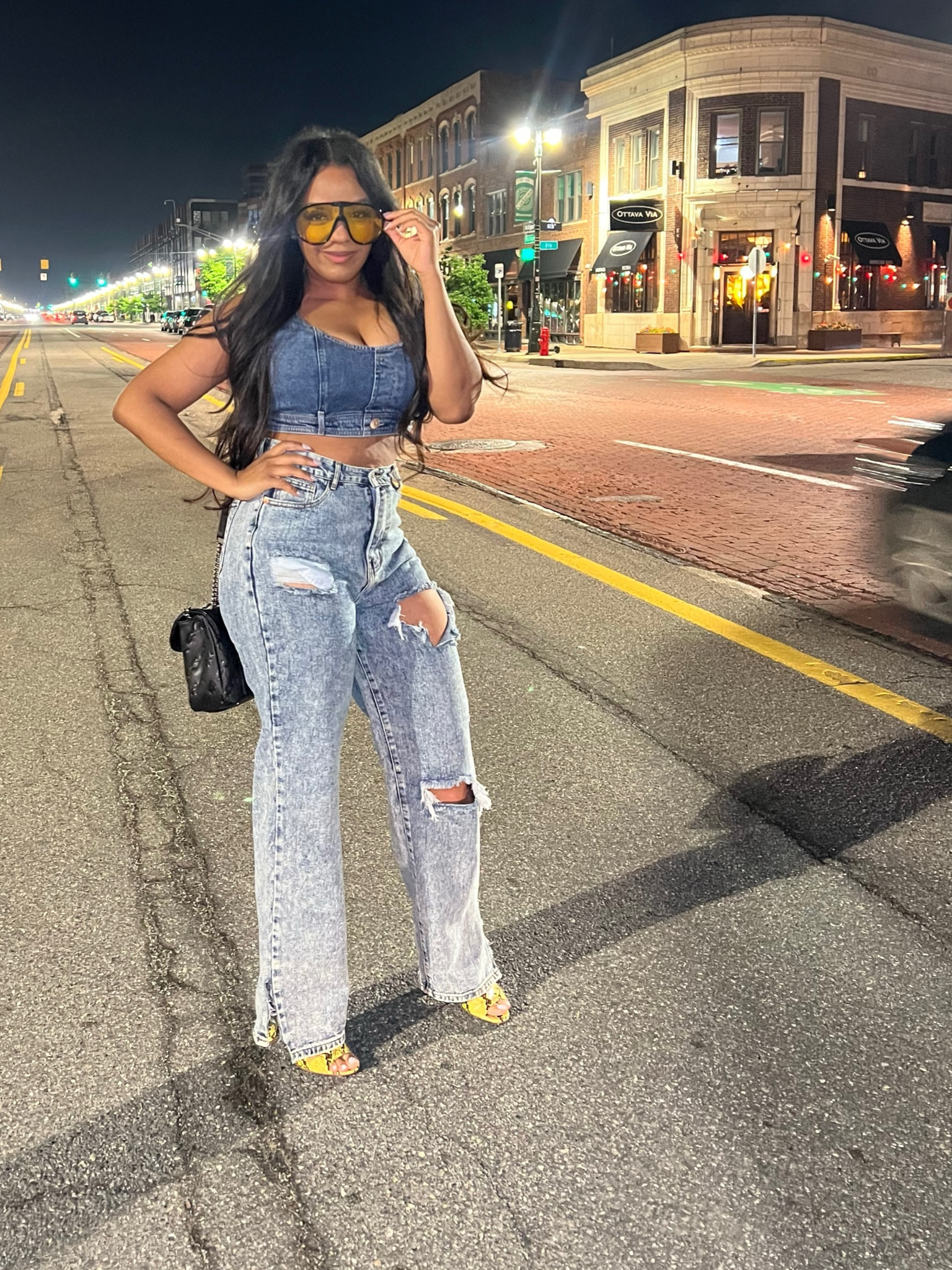 Denim on denim! I put this look together at the last minute. I wanted something chill to bring in my birthday but also had to add some pops of color to make it fashion! 

I’m wearing a size medium in the top and size 8 in the pants. 

#denim #denimlook #rippedjeans #jeans 

#LTKStyleTip
