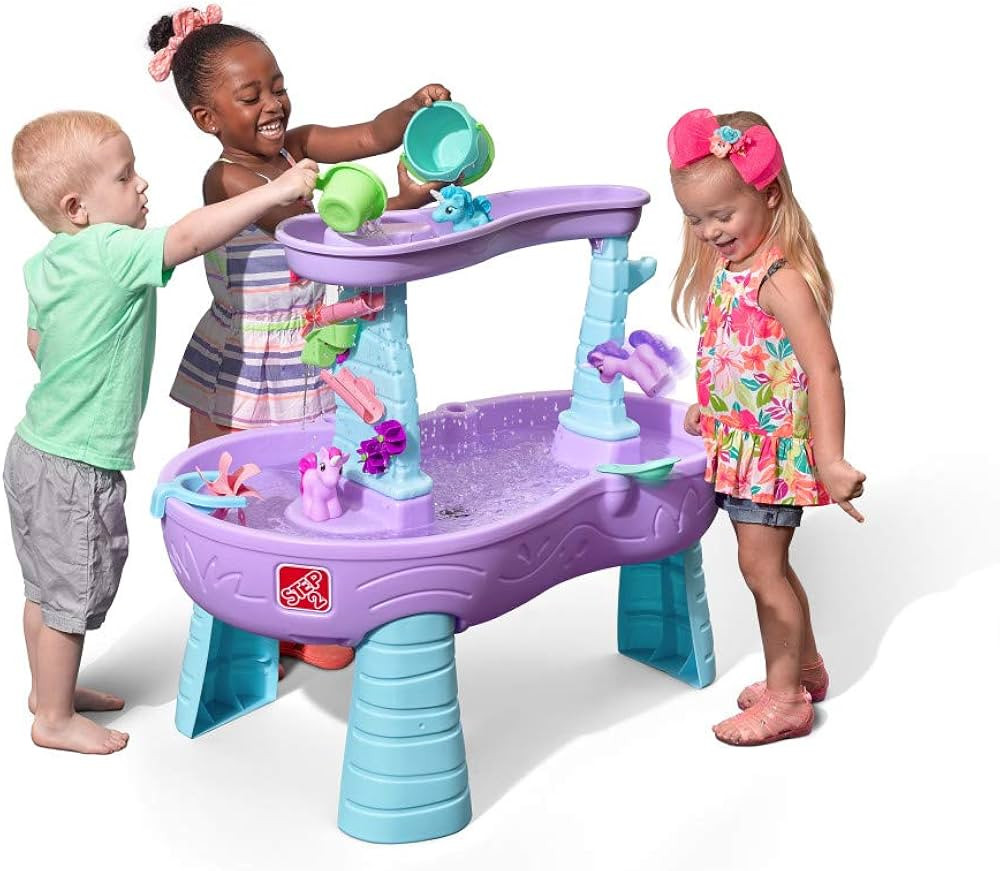 Step2 Rain Showers and Unicorns Water Table, Kids Water and Sand Activity Sensory Playset, Summer... | Amazon (US)