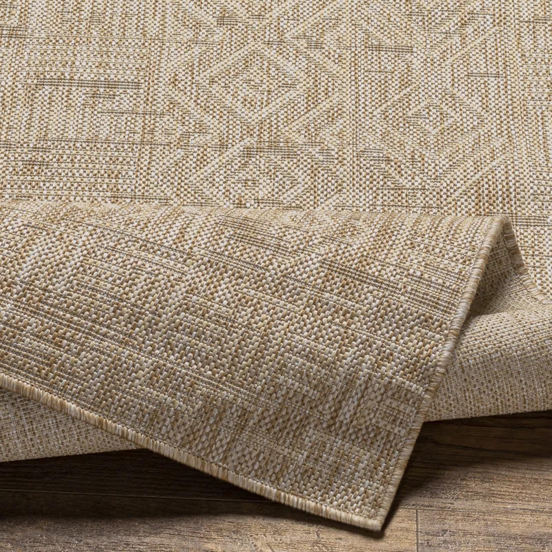 Mendota Machine Woven Indoor/Outdoor Area Rug in Khaki | Wayfair North America