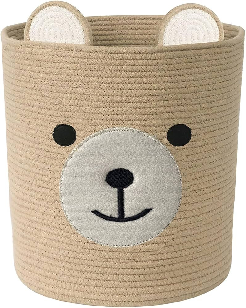 Bear Basket for Nursery, Baby Baskets for Storage, Baby Shower Baskets, Laundry Basket, Storage H... | Amazon (US)