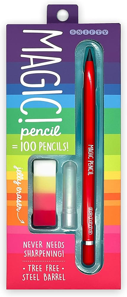 SNIFTY Magic Pencil - Compressed graphite tip equals 100 pencils - red barrel + matching chunky e... | Amazon (US)